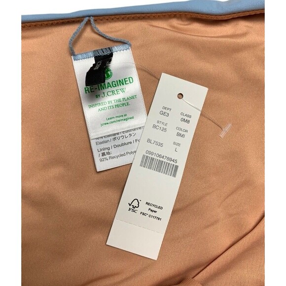 New! J.Crew Bikini Bottom Women’s Large Curved Waist Cheeky Blue Mist BC125 - Picture 5 of 7